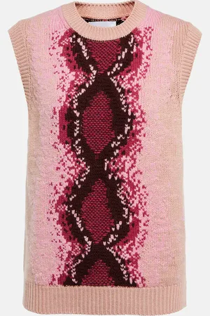 Barrie Jacquard cashmere and cotton vest