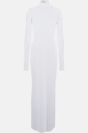 Alaïa AlaÃ¯a Sheer turtleneck jersey maxi dress