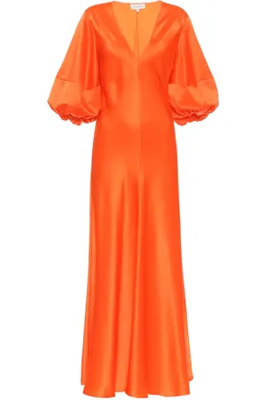 Lee Mathews Silk-satin midi dress