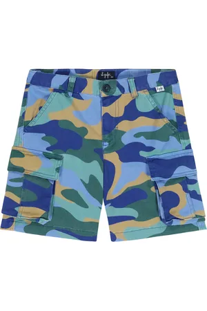 Il gufo Printed cotton-blend twill cargo shorts