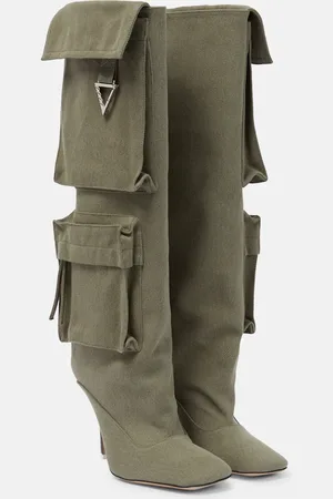 The Attico Sienna canvas knee-high boots