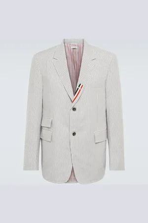 Thom Browne Tricolor pinstriped cotton blazer