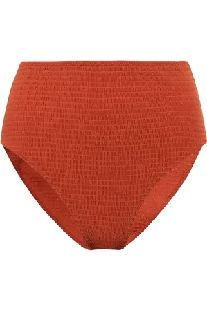 Totême Smocked high-rise bikini bottoms