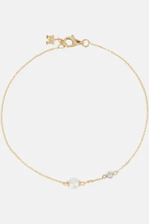 Mateo 14kt chain bracelet with diamonds and pearls