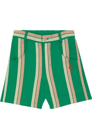 The Animals Observatory Pig striped cotton and linen shorts