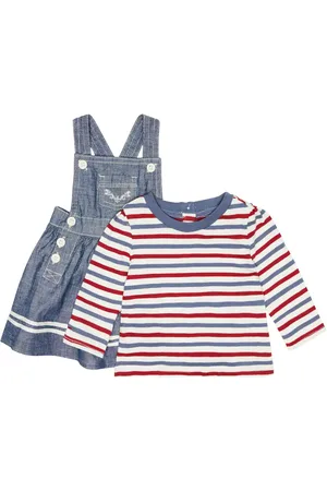 Ralph Lauren Baby chambray dress and striped cotton top set