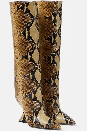 The Attico Cheope snake-effect leather knee-high boots