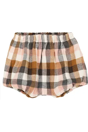 Il gufo Baby checked cotton-blend shorts