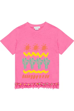 Stella McCartney Cotton and linen printed T-shirt