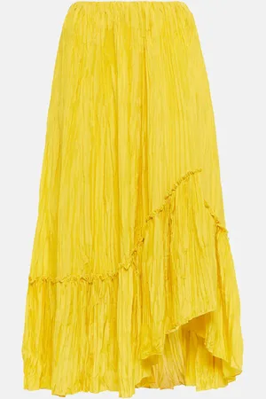 Vince Crushed silk midi skirt