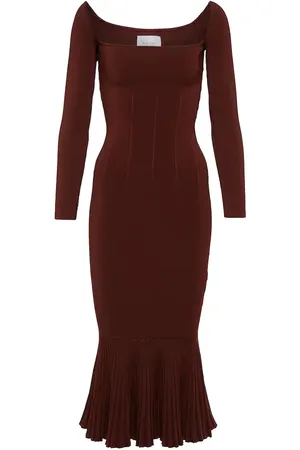 GALVAN Atalanta ribbed-knit midi dress