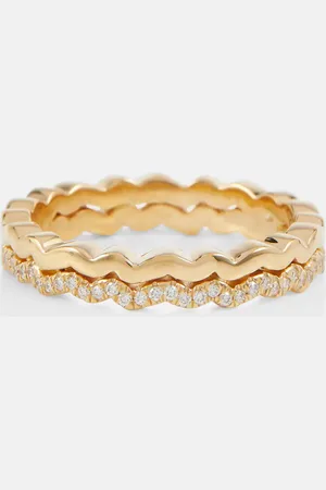 Suzanne Kalan Mini Wave 18kt ring with diamonds