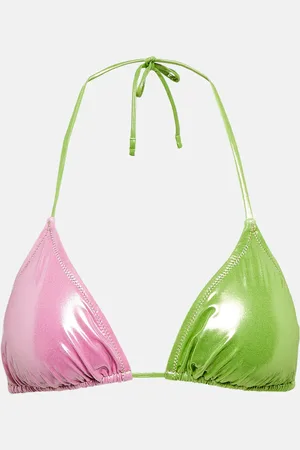 Reina Olga Love Triangle lamÃ© bikini top
