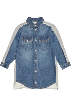 Maison Margiela Denim and jersey sweater dress