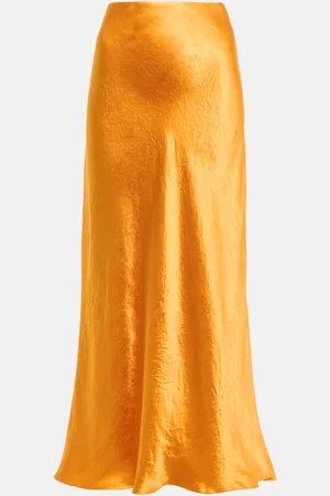 Vince High-rise satin slip skirt