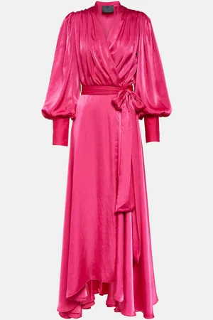 Costarellos Stila satin wrap dress