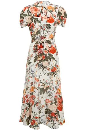 Erdem Morrell floral crÃªpe de chine midi dress