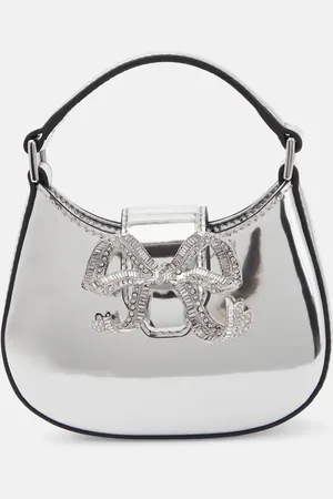 Self-Portrait The Bow Micro leather tote bag