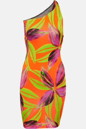 Louisa Ballou Plunge one-shoulder minidress
