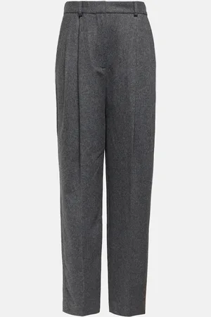 Totême Pleated wool-blend straight pants
