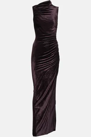 Rick Owens Svita gathered velvet maxi dress