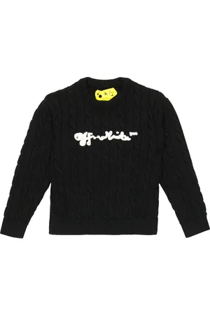 OFF-WHITE Logo cable-knit wool sweater