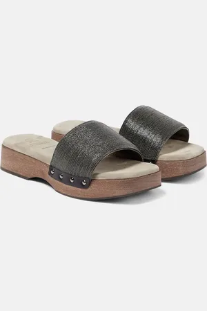 Brunello Cucinelli Embellished clog slides