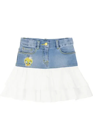 MONNALISA Embellished denim skirt
