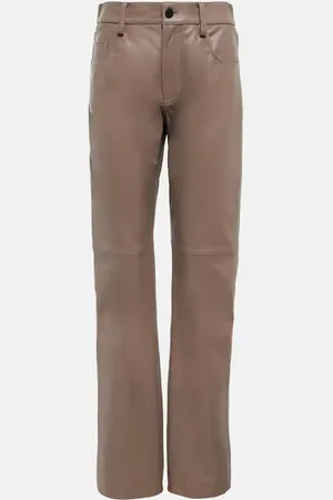 The Mannei Mid-rise leather pants