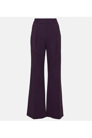 Y.A.S tailored wide leg pants with zip front in purple