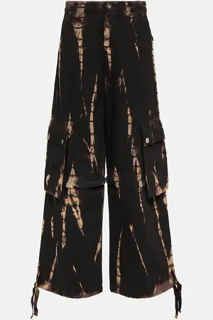 DION LEE Convertible tie-dye denim cargo pants