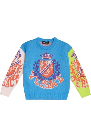 VERSACE Intarsia cotton sweater