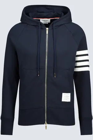 Thom Browne 4-Bar zip-up hooded sweatshirt