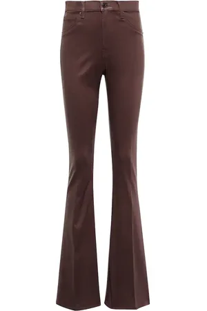 VERONICA BEARD Beverly coated high-rise flared jeans