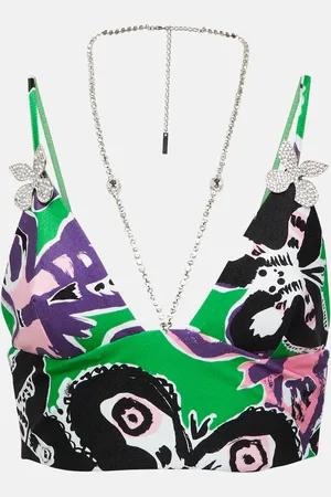 AREA Printed crop top