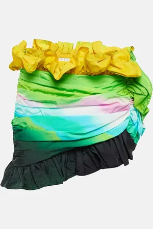 AREA OmbrÃ© ruffled miniskirt