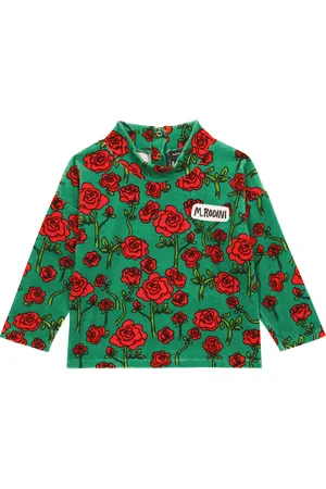 Mini Rodini Printed mockneck cotton jersey top