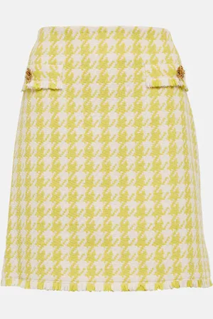 Oscar de la Renta Houndstooth cotton-blend miniskirt