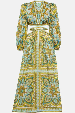 ZIMMERMANN Halcyon cutout paisley midi dress