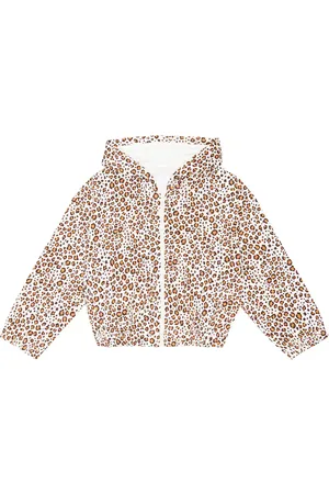 MONNALISA Leopard-print jersey zip-up hoodie