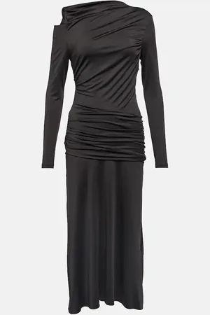 Victoria Beckham Asymmetric ruched jersey midi dress