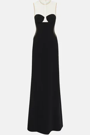 Stella McCartney Mesh-paneled crÃªpe gown