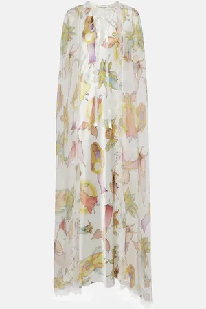 RODARTE Caped printed silk gown