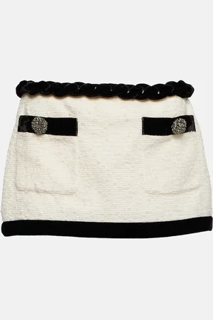 AREA Embellished bouclÃ© miniskirt
