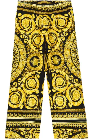 VERSACE Barocco wide-leg silk twill pants