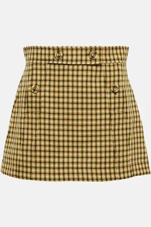 Plan C Houndstooth checked wool miniskirt