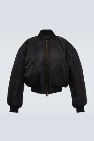 Balenciaga - Oversized Distressed Cotton-Ripstop Hooded Bomber Jacket -  Black Balenciaga