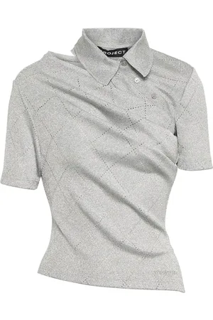 Y / PROJECT Twisted double collar polo shirt