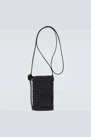 Jil Sander Crochet raffia phone pouch