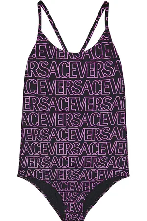 VERSACE Logo printed swimsuit
